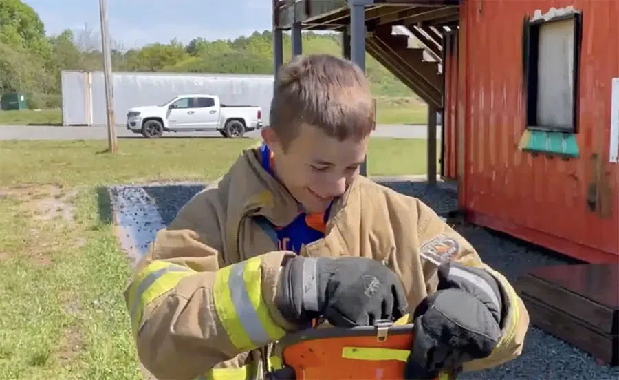 Featured image for “Firefighter Motivation as a Young Firefighter Tries Fire Hose Training with Senior Members”