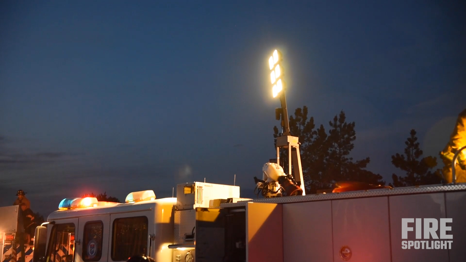 Featured image for “Nighttime Fire Training: Defensive Fire, Aided by Command Light tower”