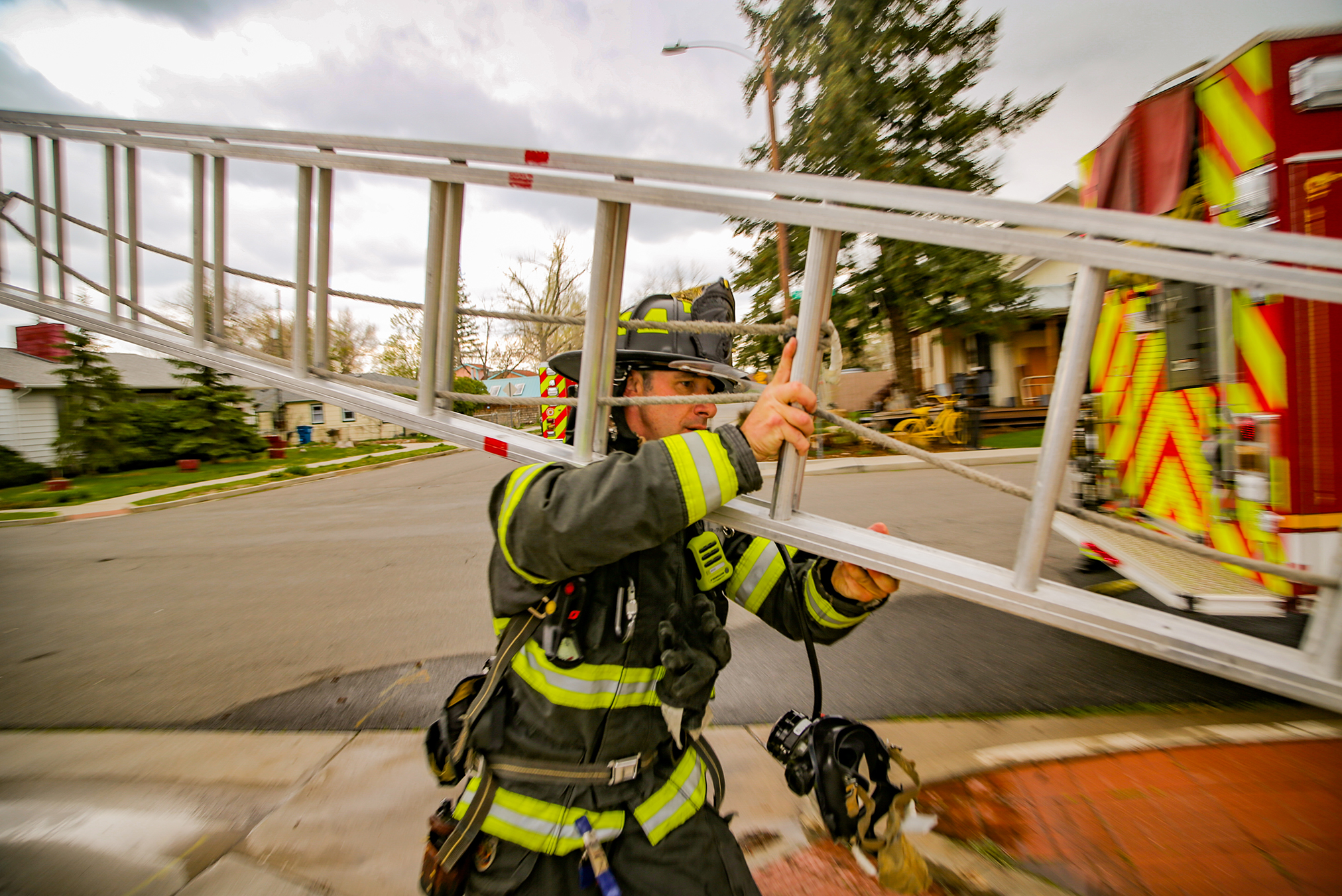 Featured image for “Firefighter prepares for 2-story house fire in Louisville, CO”