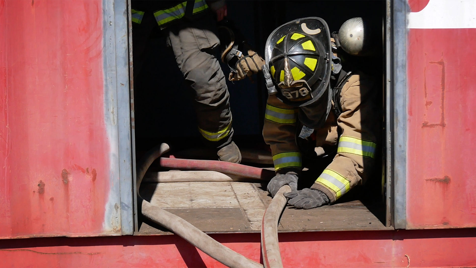 Featured image for “Blind Folded Hose Reorientation | Firefighter Rescue Training”
