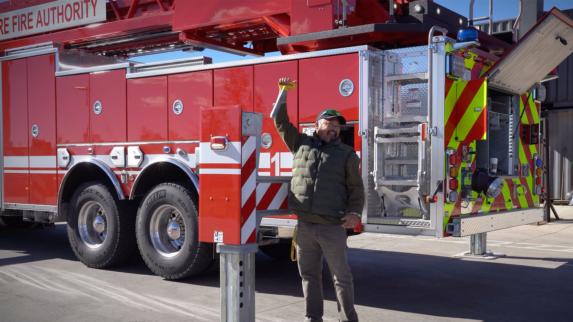 Featured image for “Outrigger Pins | Rosenbauer Cobra Aerial Training”